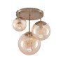 Moderne, 3-flammige Lindby Deckenlampe Teeja in Creme mit Glaskugeln für Wohnzimmer.