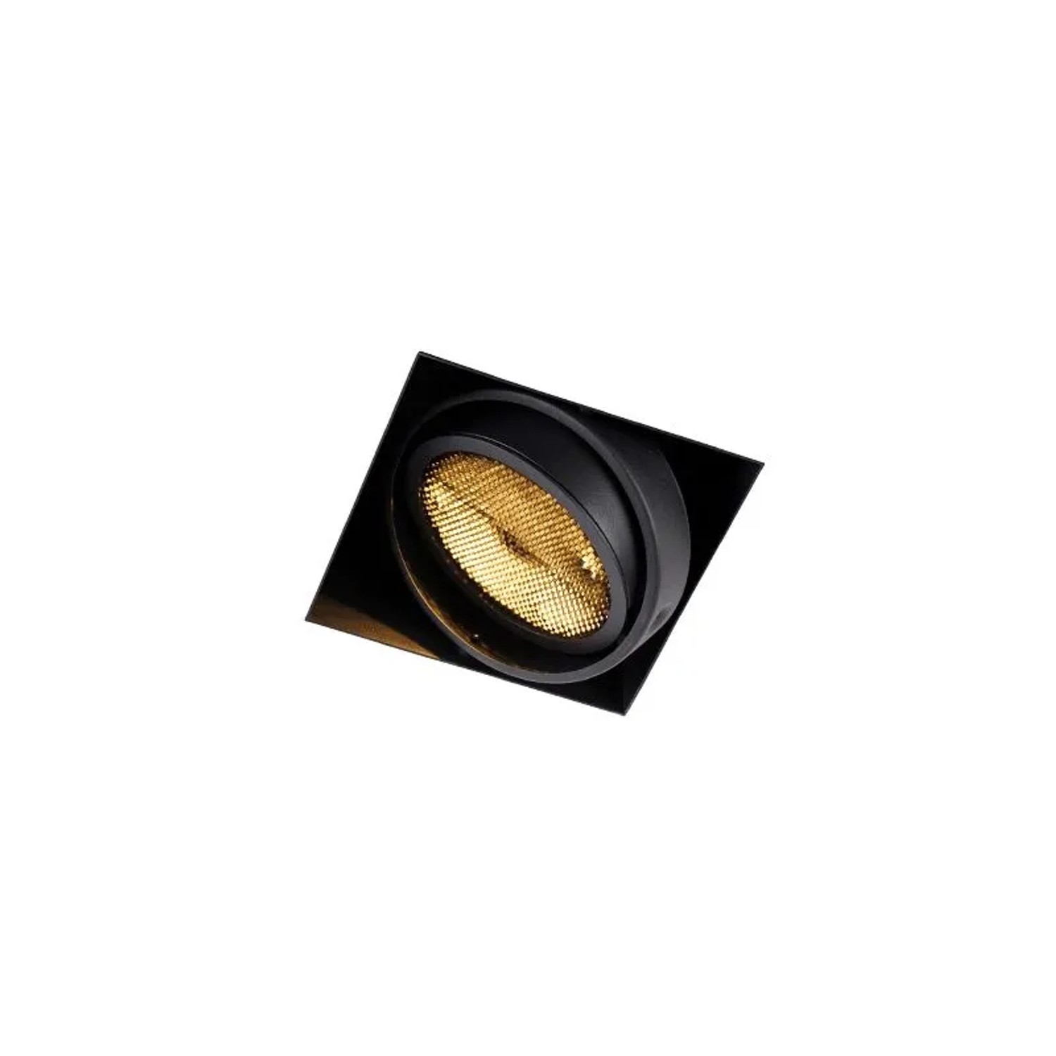 QAZQA Einbaupunkt Schwarz 1-Licht GU10 AR111 Trimless Oneon Honey