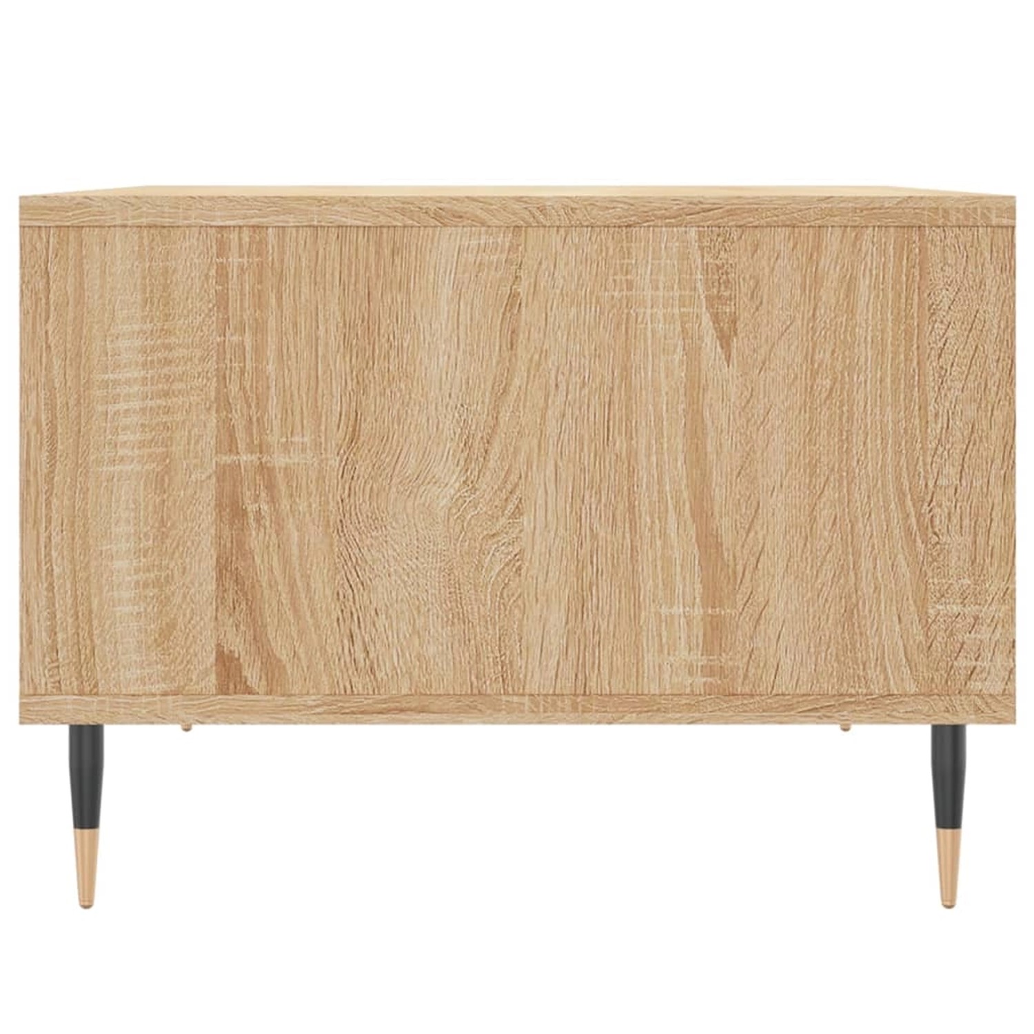 vidaXL Couchtisch Sonoma-Eiche, Holzwerkstoff, 60x50x36,5 cm mit Fächern und Metallbeinen.