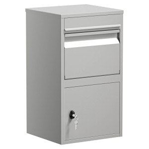 Wiltec Paketkasten Grau 410X380X720Mm Paketbox Stahl Standbriefkasten Paket Post