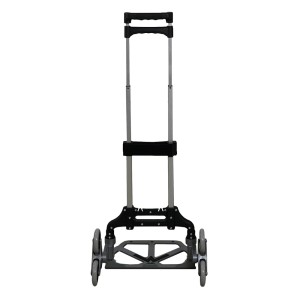 PROREGAL Treppensackkarre ELEPHANT, klappbar, mit 3 Rädern pro Seite, Traglast 70kg, silberner Aluminiumrahmen.