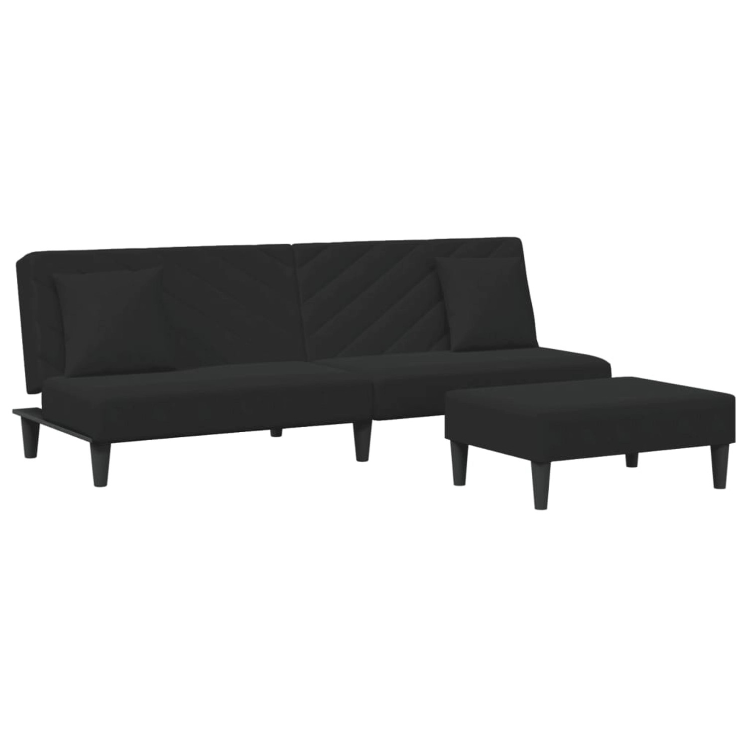 vidaXL 2-Tlg Sofagarnitur mit Kissen Schwarz Samt 3216265 günstig online kaufen