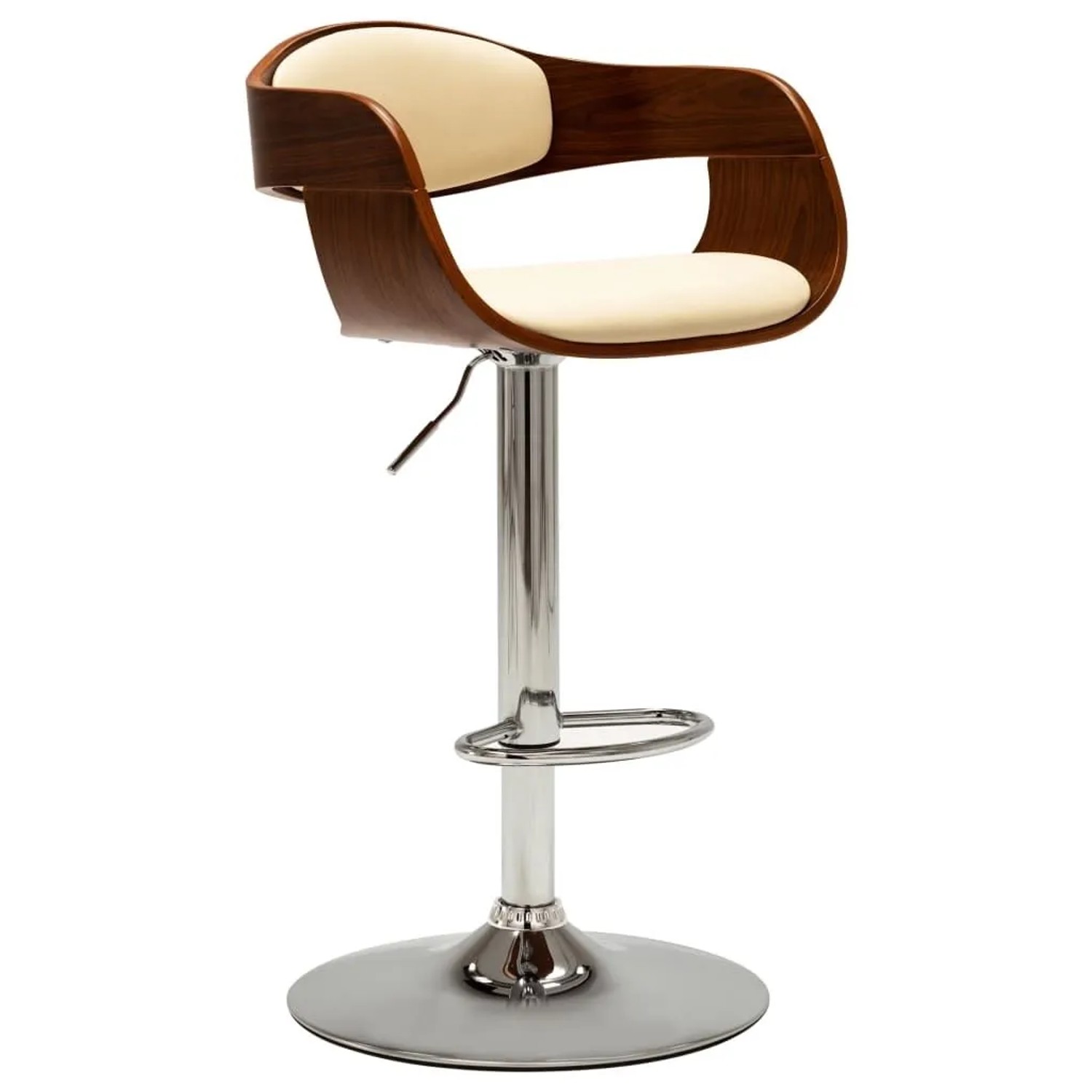 vidaXL Barhocker Cremeweiß Bugholz und Kunstleder 283118
