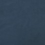 Nahaufnahme des blauen Samtbezugs vom Ohrensessel mit Hocker von vidaXL.
