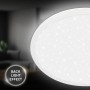 Weißes Brilo LED-Panel Slim Sternenhimmel mit Backlight-Effekt, eine moderne LED-Deckenleuchte.