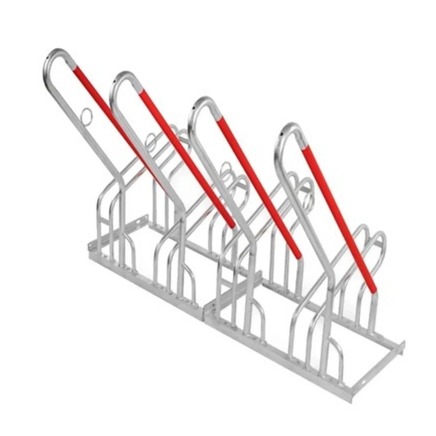 Schulte Fahrradparkständer für 4 E-Bike Reifenbreite bis 7,5 cm Verzinkt
