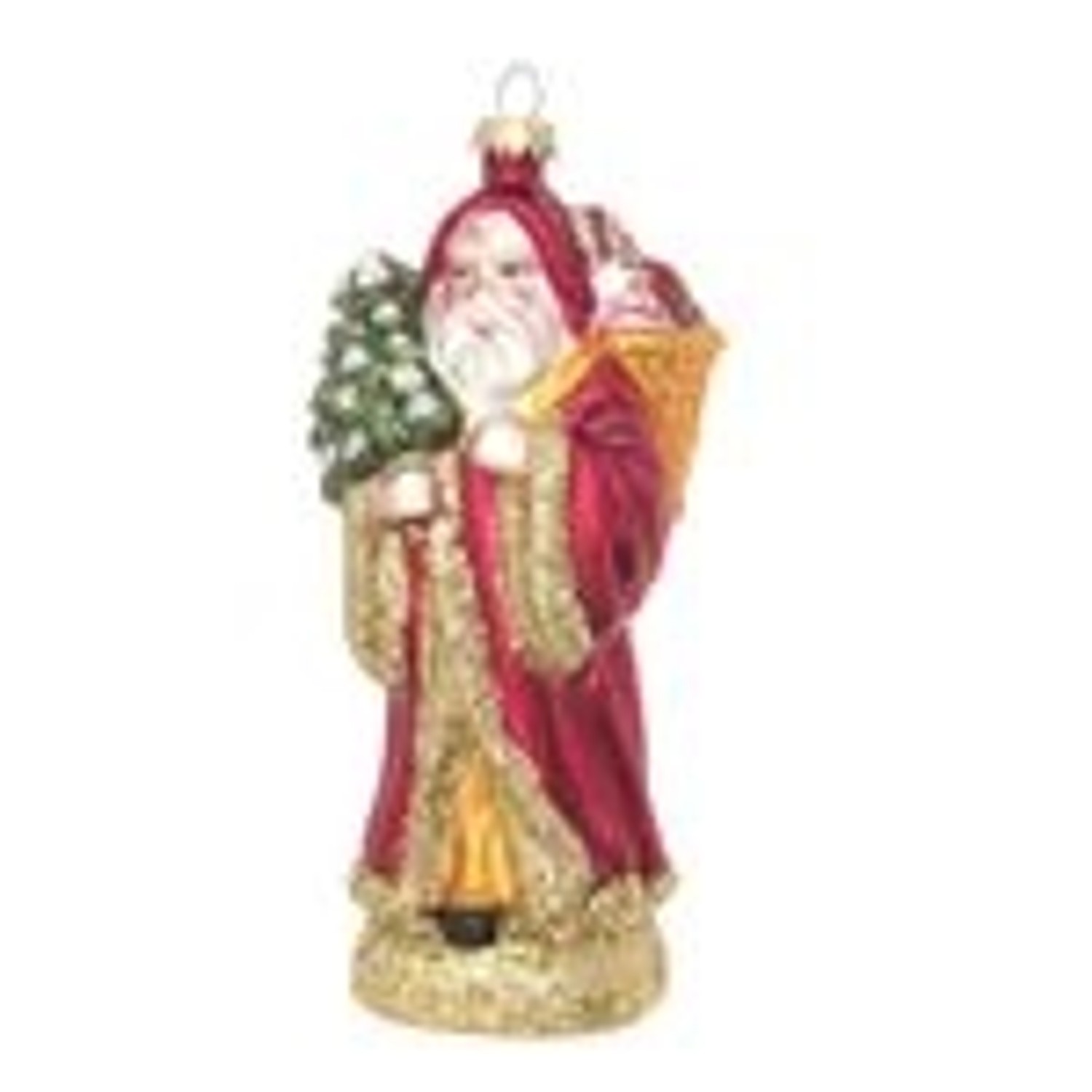 Krebs Glas Lauscha GmbH Christbaumschmuck Glas Santa Geschenkkorb & Baum 17cm multicolor