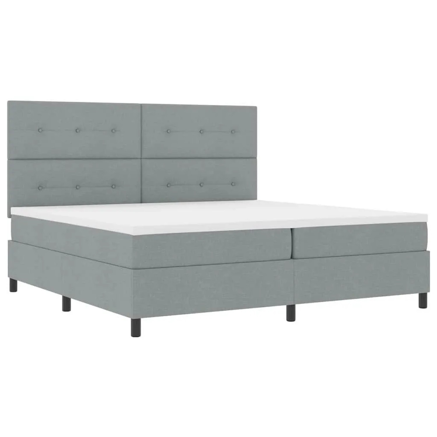 vidaXL Boxspringbett mit Matratze Hellgrau 200 x 200 cm Stoff 3342893
