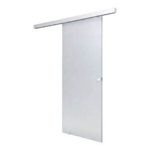 Doorlegro Glasschiebetür 1-flügelig Satiniert 1.025 mm x 2.175 mm Silber