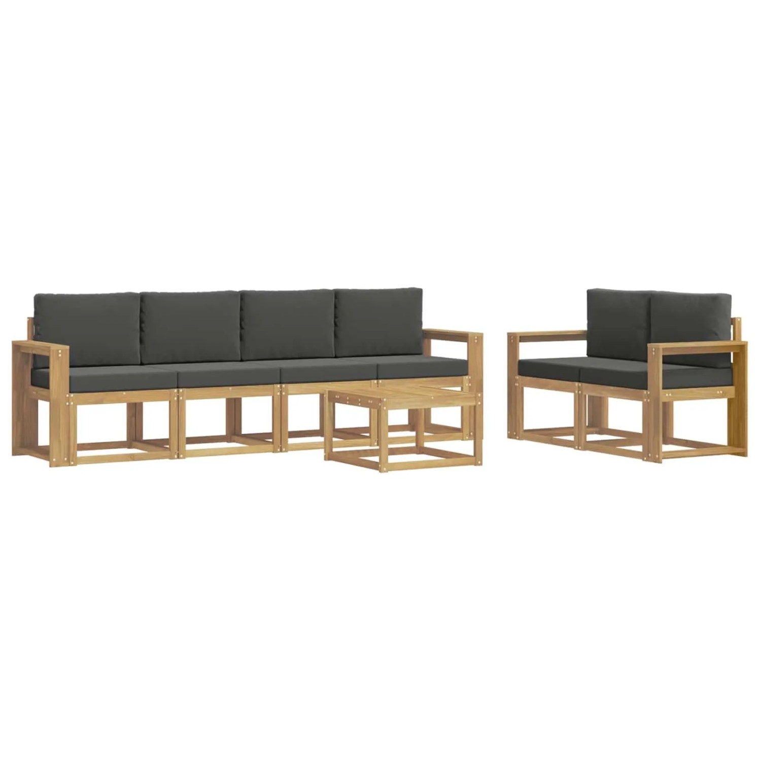 vidaXL Outdoor-Sofagarnitur mit Kissen 7-Tlg Weiß und Anthrazit 3387286