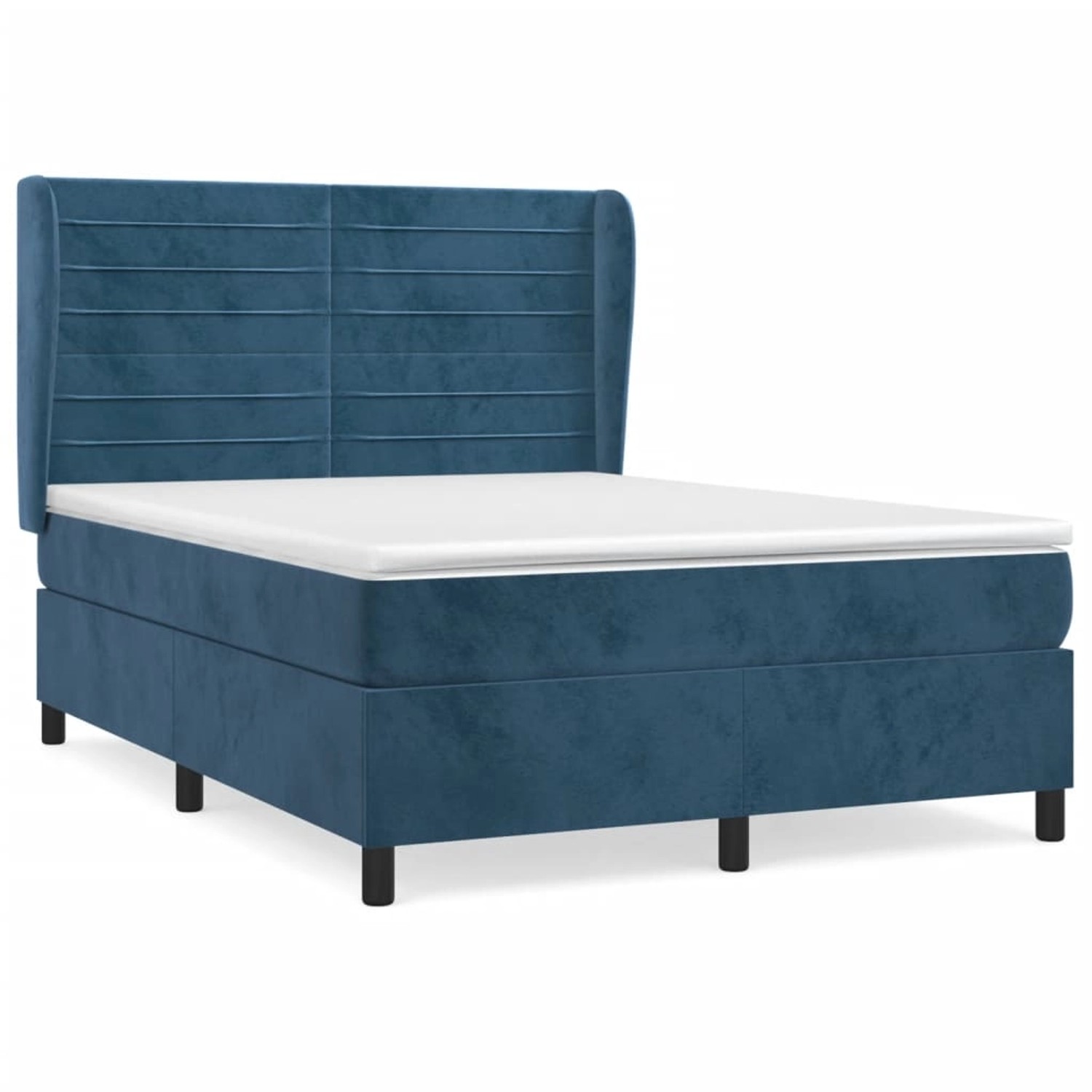 vidaXL Boxspringbett mit Matratze Dunkelblau 140x200 cm Samt 3129277 günstig online kaufen