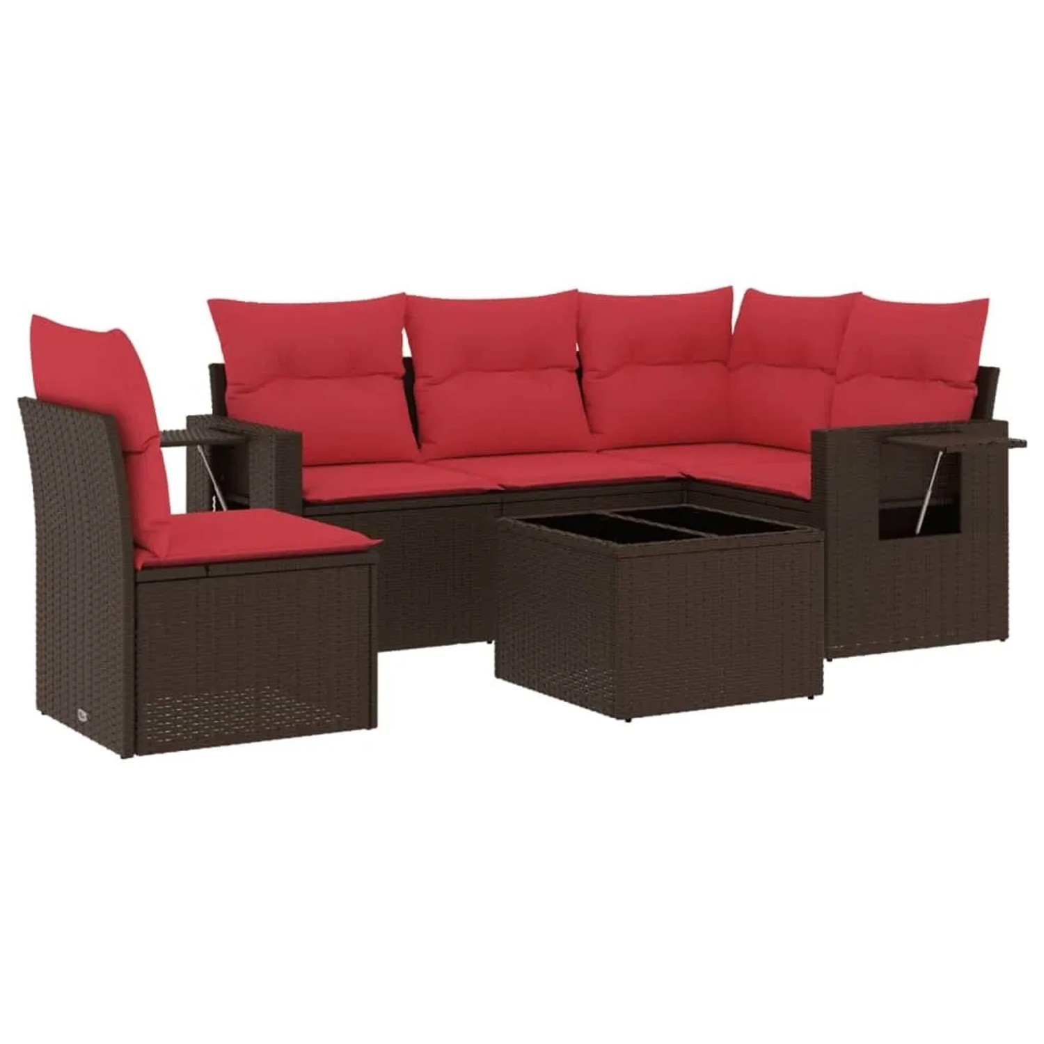 vidaXL 6-Tlg Gartensofa-Set mit Kissen Braun Polyrattan 3220183 günstig online kaufen