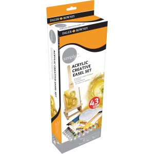 Daler-Rowney Simply Acryl Kreativ-Staffelei-Set mit Farben, Staffelei, Pinseln und Zubehör.