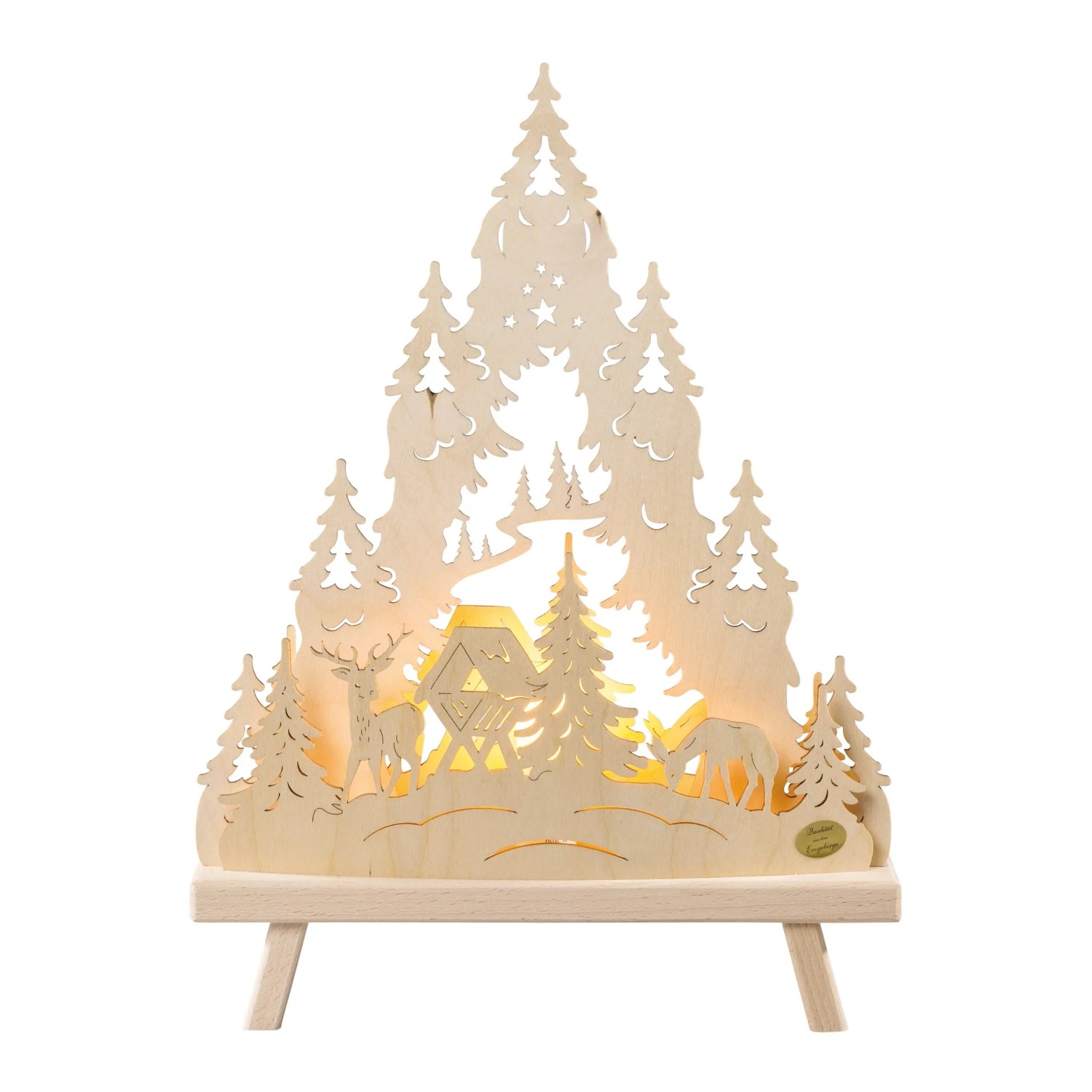 Saico LED-Dekoleuchte-Spitze Wald 30 cm x 41 cm x 6 cm Weiß