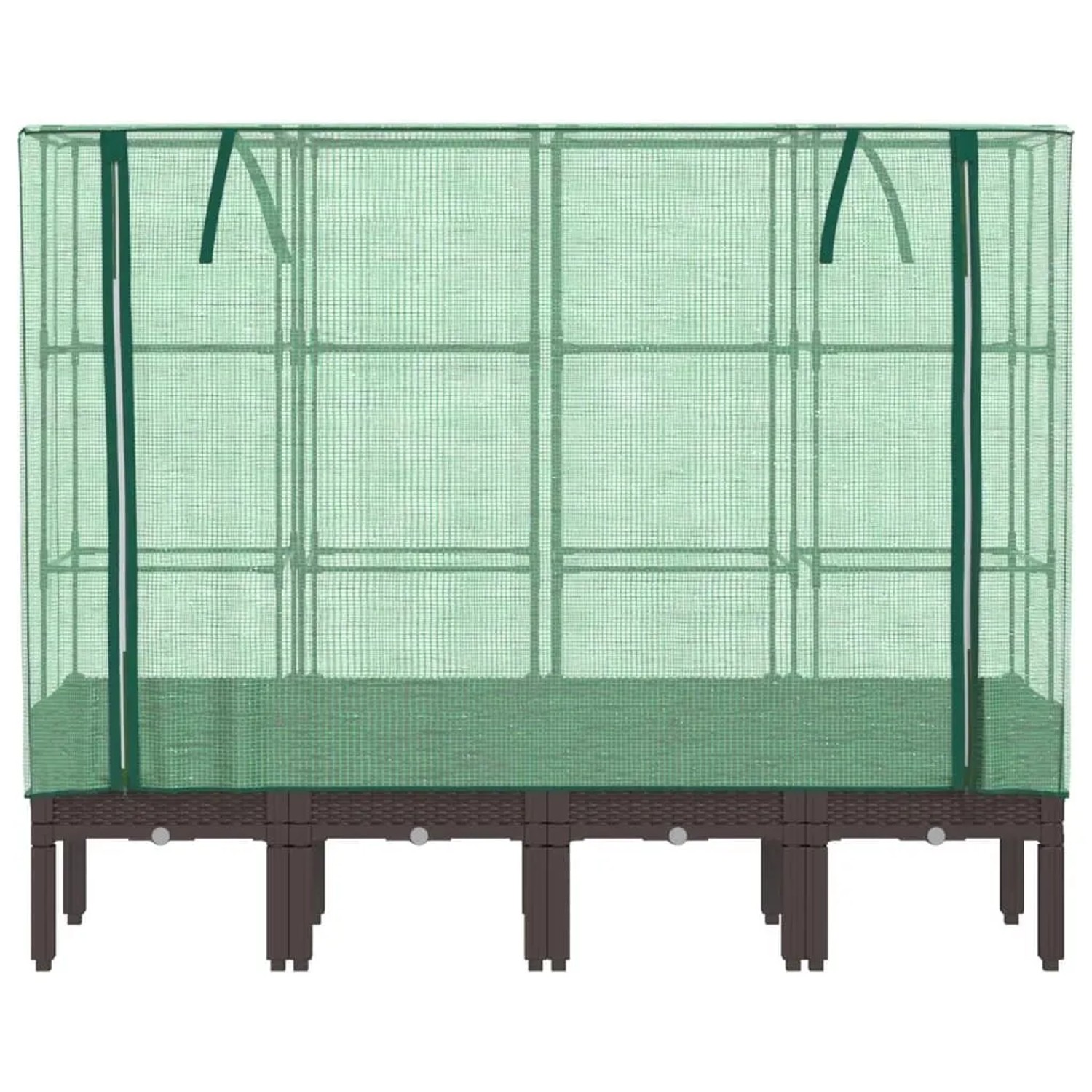 Furnicato Hochbeet Gewächshausaufsatz Braun 160 X 40 X 140 Cm_4