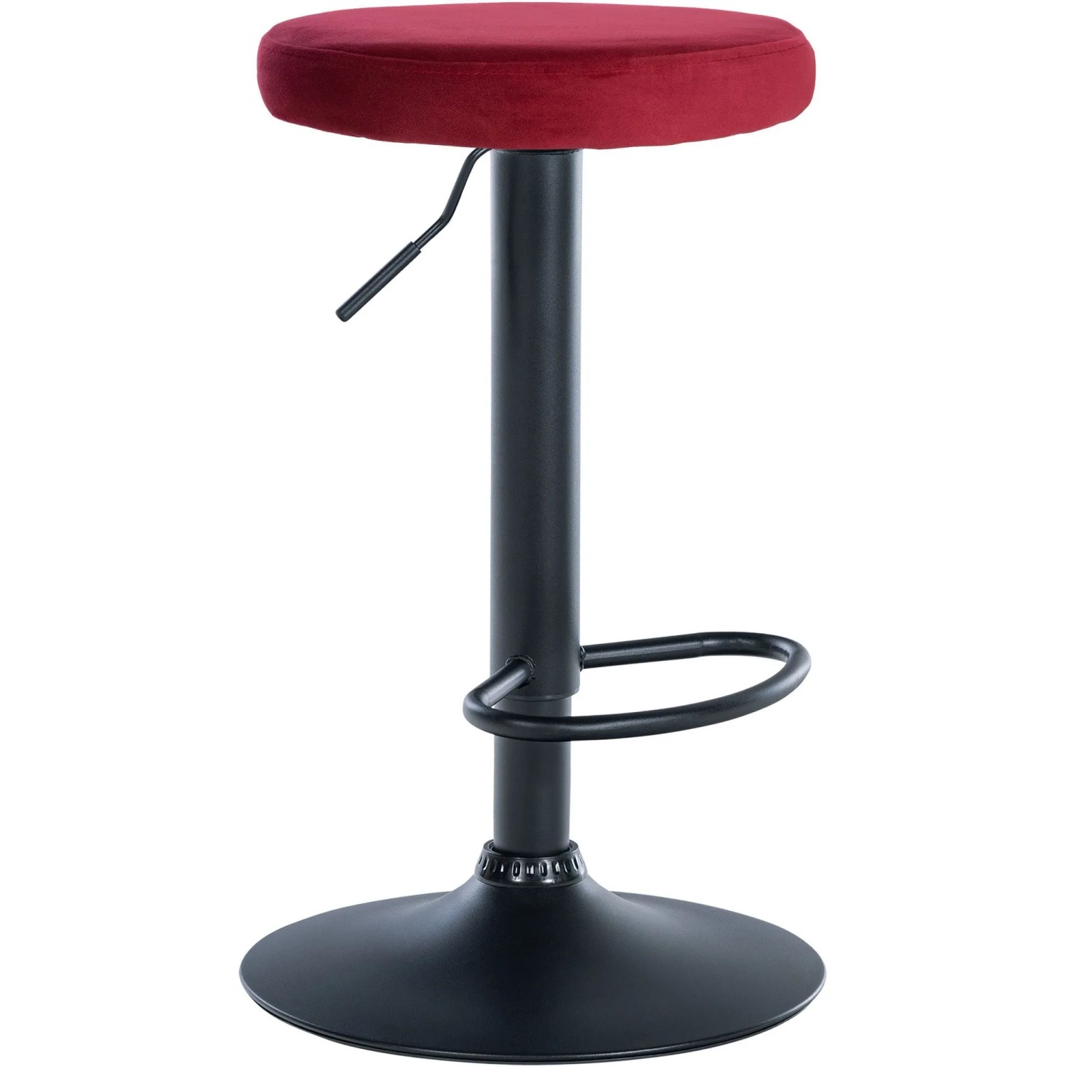 CLP Barhocker Ponte Samt-Bezug Rot/Schwarz