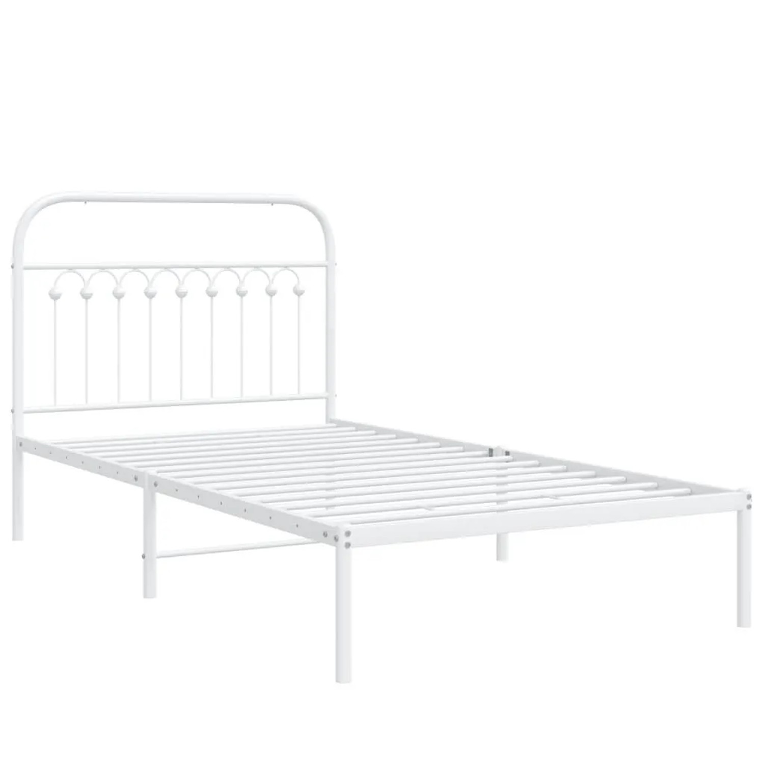 vidaXL Bettgestell mit Kopfteil Metall Weiß 100x190 cm 376643 günstig online kaufen