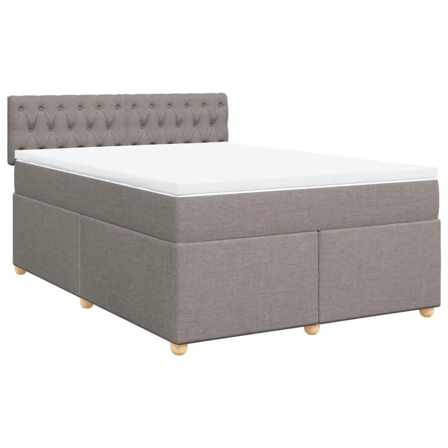 vidaXL Boxspringbett mit Matratze Taupe 140x190 cm Stoff 3288986 günstig online kaufen