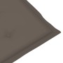 Detailaufnahme: Taupe Auflage für vidaXL Sonnenliege mit Fußstütze aus Akazienholz.