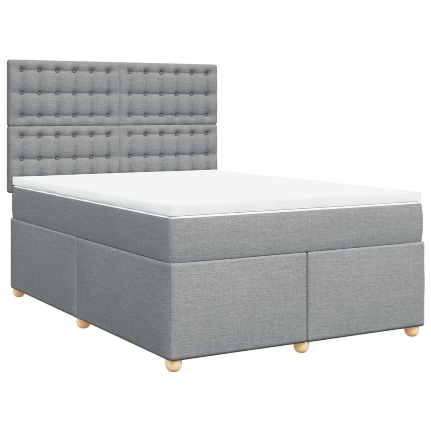 vidaXL Boxspringbett mit Matratze Hellgrau 160x200 cm Stoff 3291345 günstig online kaufen