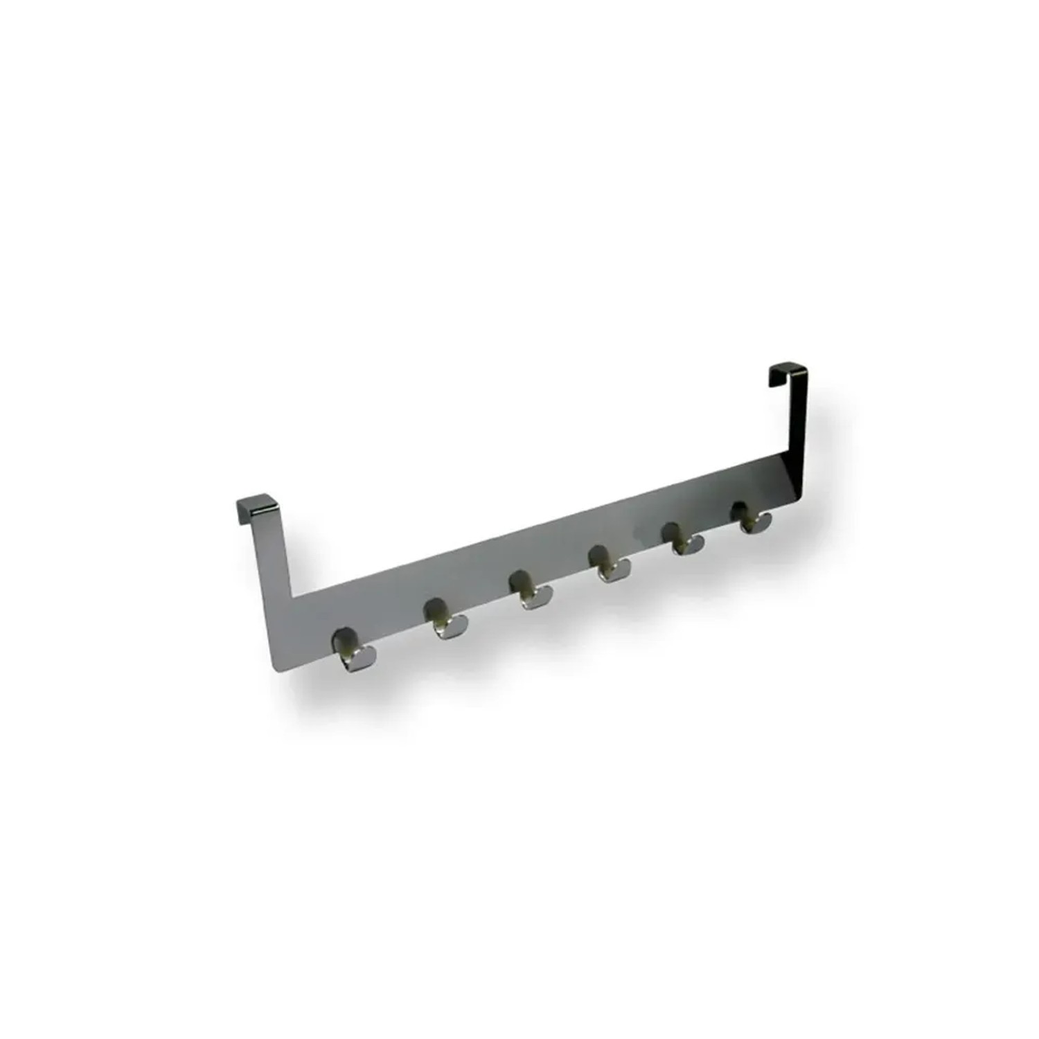 Siro Türgarderobe mit 6 Haken, Chrom glänzend, 375 mm lang. Praktische Türhaken Garderobe.