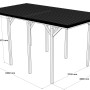 Holzbrüder Camping-Carport Ralf, anthrazitgrau, 400x800 cm, mit Blechdach. Technische Zeichnung mit Maßen.