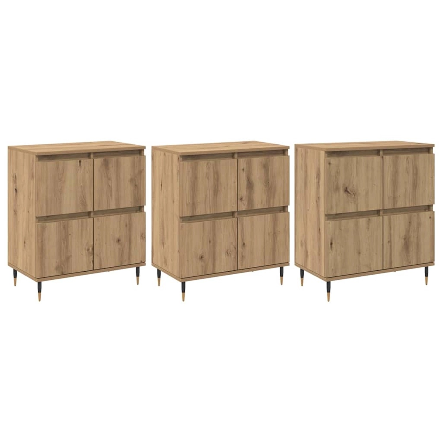 vidaXL Sideboards 3 Stk Artisan-Eiche 180 x 35 x 70 cm Holzwerkstoff 339451 günstig online kaufen