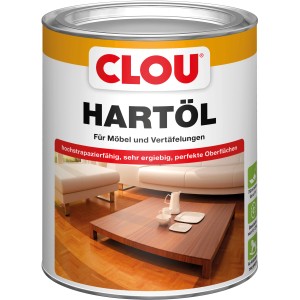 Dose Clou Hartöl Transparent 750ml für Holzfußböden, Möbel und Arbeitsplatten.