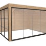 Moderne weka Gartenlaube Lumley aus Fichte mit Flachdach, Glasschiebetür und Glaswänden. Ideal als Terrassenüberdachung.