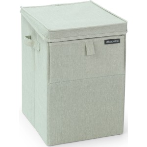 Stapelbare Brabantia Wäschebox, 35 l, grün. Wäschekorb mit Deckel und Tragegriffen.