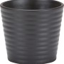 Schwarzer Scheurich Übertopf Expressive 937, Ø 9 cm, mit geriffelter Oberfläche.