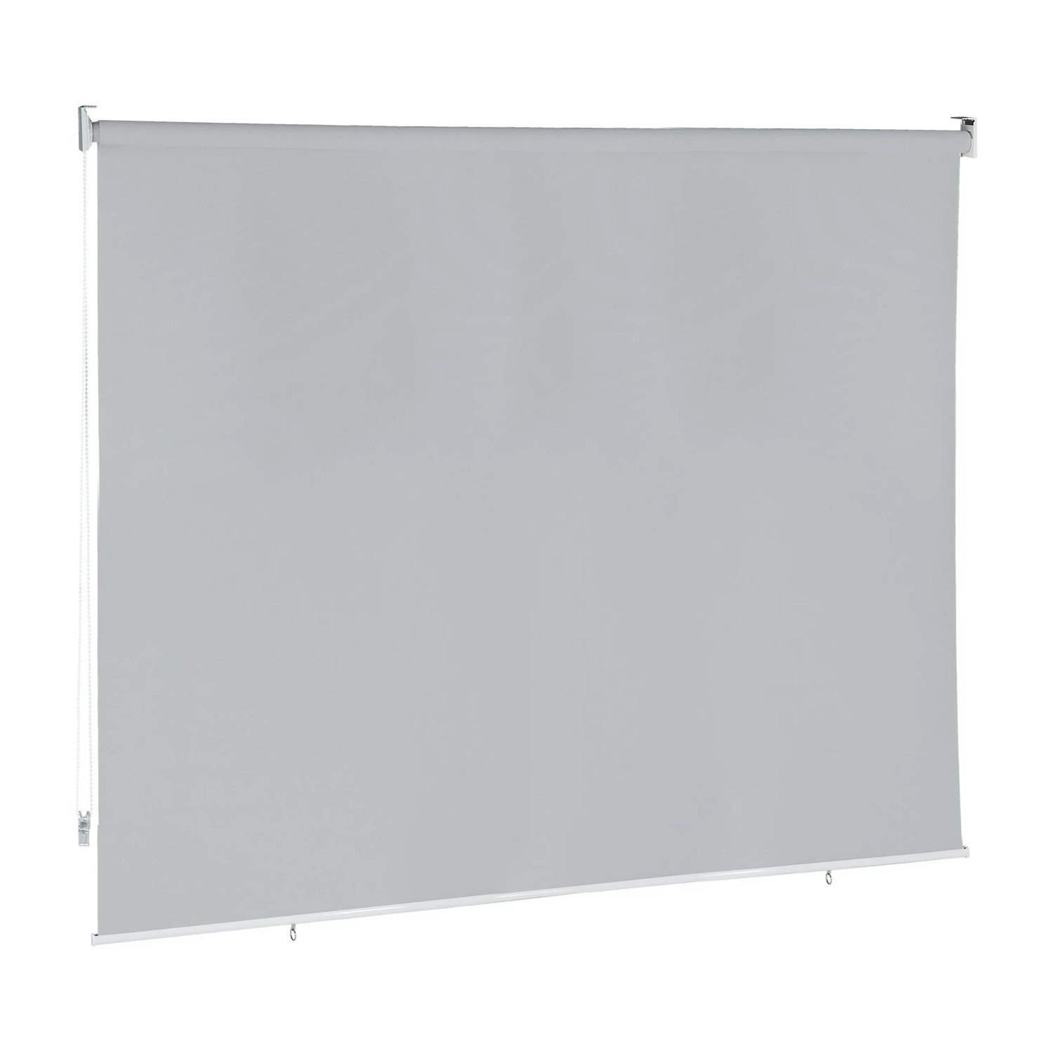 Relaxdays Senkrechtmarkise PVC Polyester Aluminium Grau Seilzug 180 cm x 140 cm
