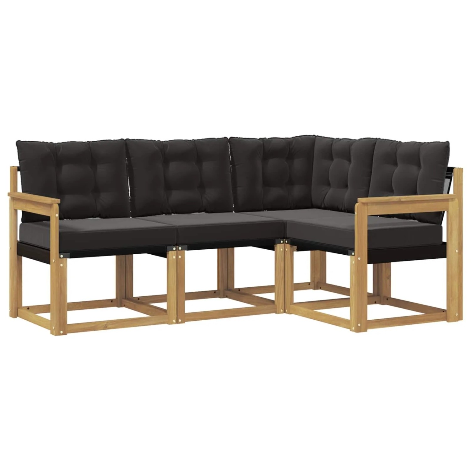 vidaXL Outdoor-Sofagarnitur mit Kissen 4-Tlg Weiß und Schwarz 3389422