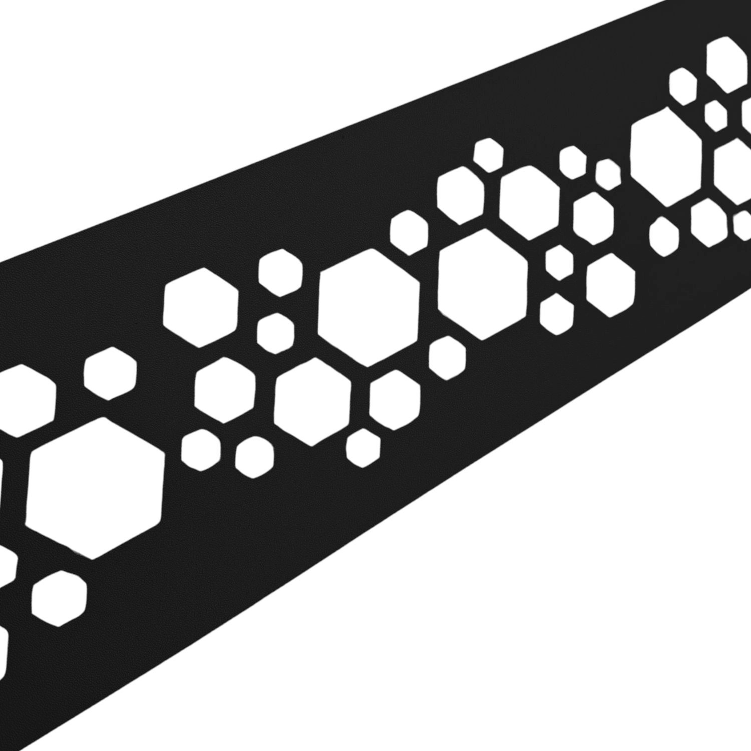Thumbnail - zaunzu Sichtschutz PREMIUM Dekor Hexagon Einzelstreifen Schwarz 2,55m