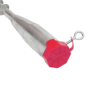 TRUTZHOLM Bodenhülse, verzinkt, mit roter Schutzkappe und Einschraubhilfe.