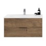 Steinkamp Waschtischunterschrank Living 2.0 Eiche mit GROHE Essence Waschbecken, 100 cm breit.