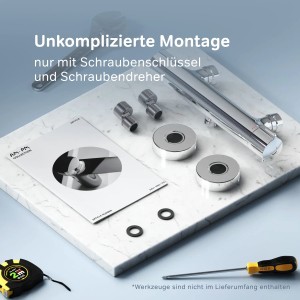 AM.PM Thermostat Duscharmatur Gem, Chrom, mit Montagezubehör auf Marmorplatte.