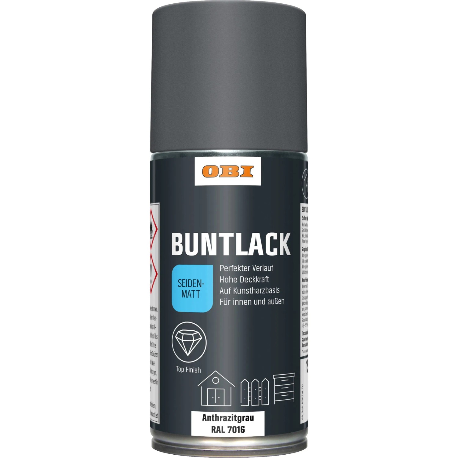 OBI Buntlack Spray LH Anthrazit RAL 7016 seidenmatt 150 ml