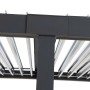 Detailansicht der anthrazitfarbenen Sunjoy Multi-Pergola Matterhorn Terrassenüberdachung.