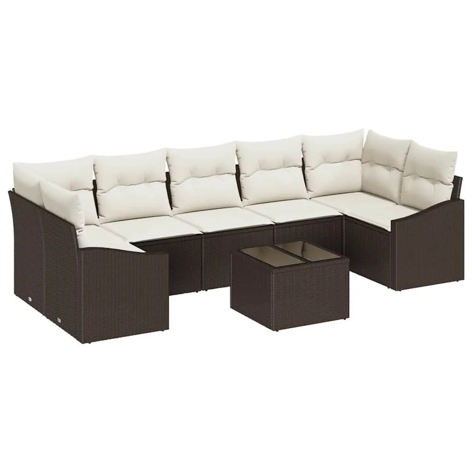 vidaXL Sofa Set mit Kissen Braun und Creme 55 x 55 x 37 cm Poly-Rattan 3346 günstig online kaufen
