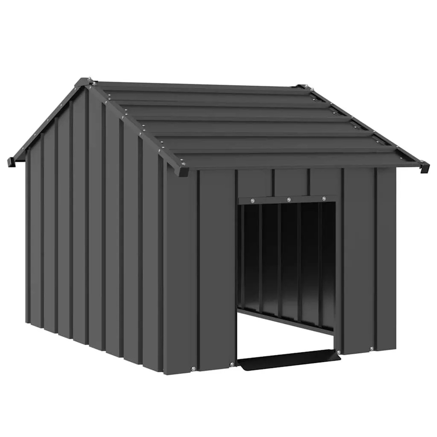 vidaXL Hundehütte mit Dach 83x130x85 cm Verzinkter Stahl 4100915
