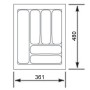 SOTECH Orga-Box VIII Besteckeinsatz 361 x 480 x 55 mm Lavagrau mit Perlstruktur Für 45er Schränke in Häcker Küchen_4
