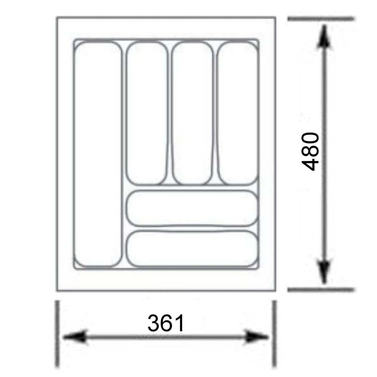 SOTECH Orga-Box VIII Besteckeinsatz 361 x 480 x 55 mm Lavagrau mit Perlstruktur Für 45er Schränke in Häcker Küchen_4
