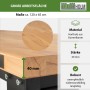 Detailansicht der TRUTZHOLM Werkbank Profiline XL: Holzplatte und Stahlgestell der Werkstatteinrichtung.