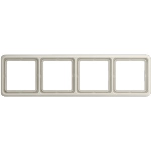 Jung Abdeckrahmen CD500, 4-fach, in Weiß für waagerechte oder senkrechte Montage.