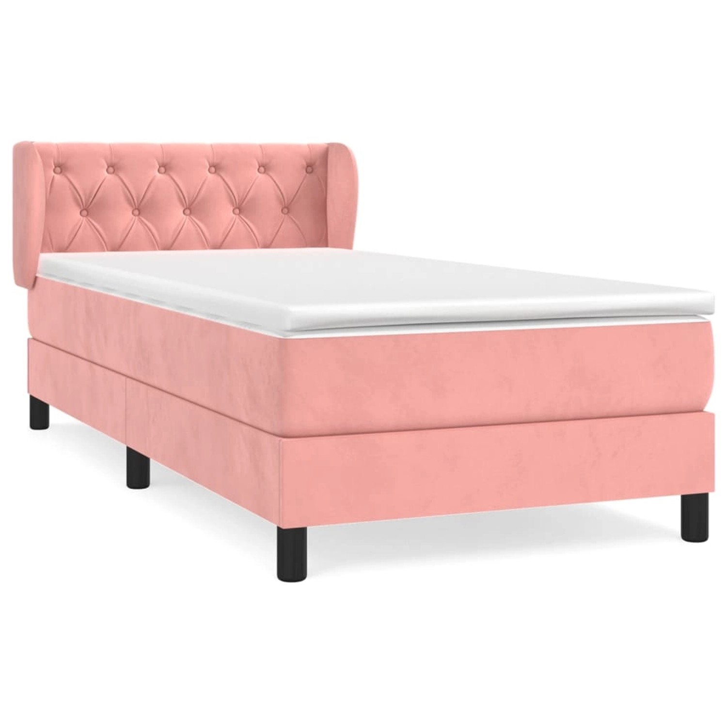 vidaXL Boxspringbett mit Matratze Rosa 80x200 cm Samt1537151 günstig online kaufen