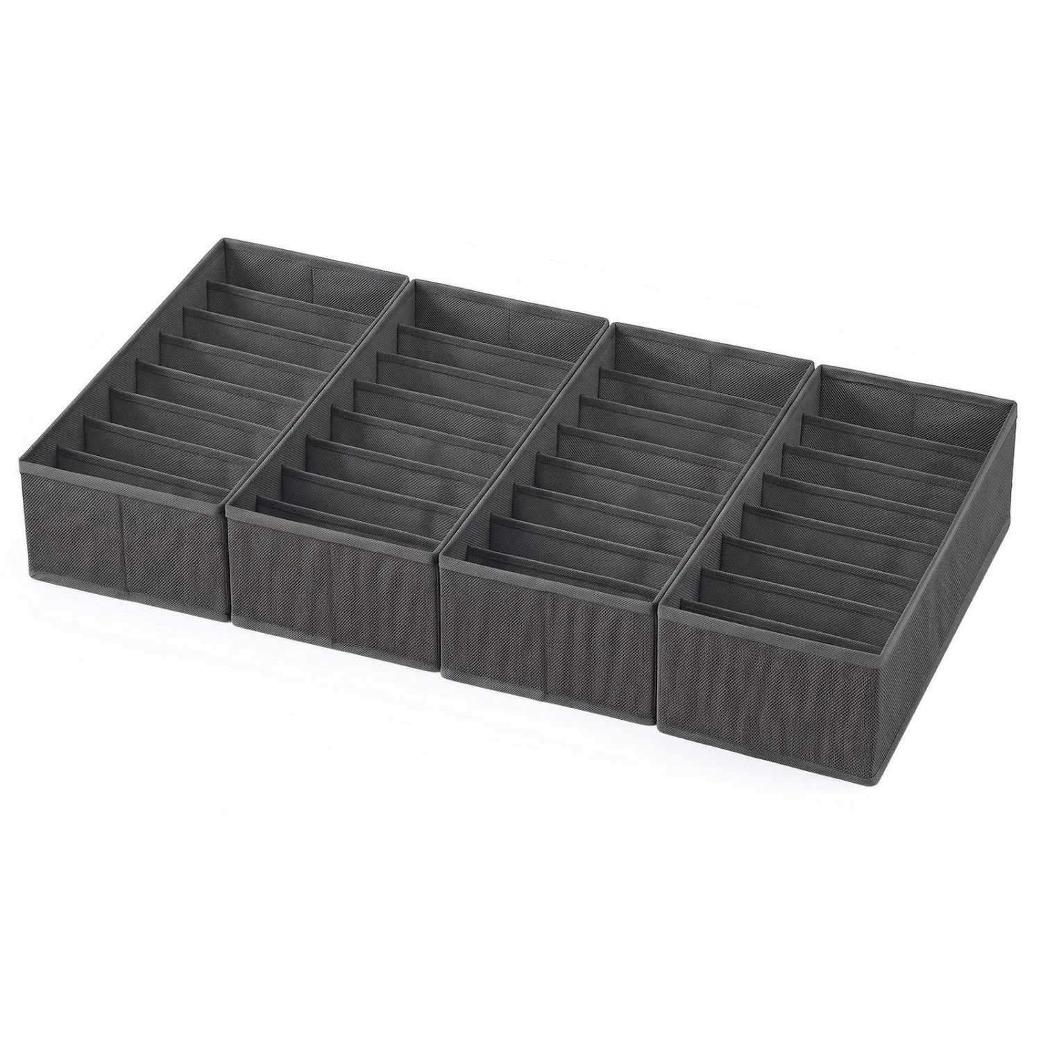 Sekey Aufbewahrungsbox Schubladen Organizer aus Vliesstoff Faltbare Stoffboxen 4er Set 17,5 x 41 x 11 cm für MALM Kommode mit Längsfächern für Wäsche