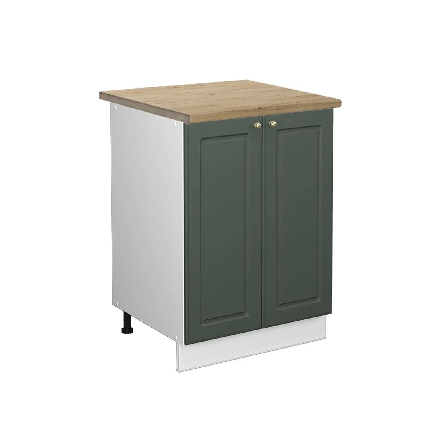 Vicco Küchenunterschrank Fame-Line Grün-Gold Landhaus Weiß 60 cm AP Eiche