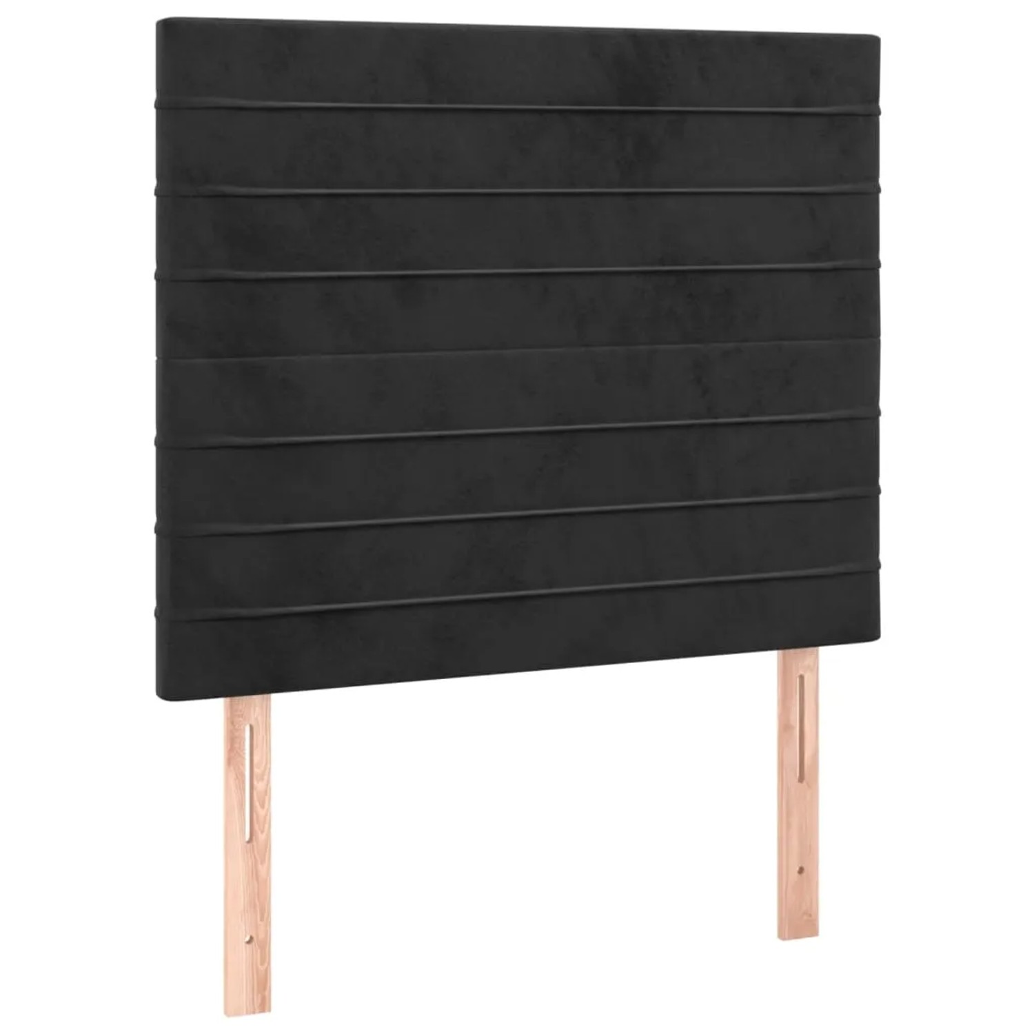 Schwarzes Boxspringbett 90x190 cm mit Samtbezug und Matratze für erholsamen Schlaf.