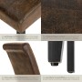 Detailansicht Tectake Esszimmerstuhl, 6er Set, antikbraun, Kunstleder, hohe Rückenlehne, Stuhlbeine aus Holz.